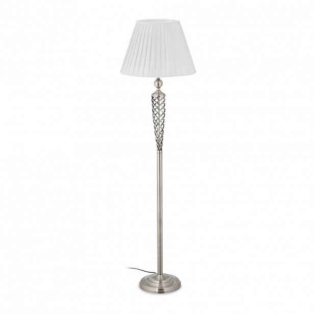 Relaxdays STOJACÍLAMPA Bílá Stříbrná E27 60 W