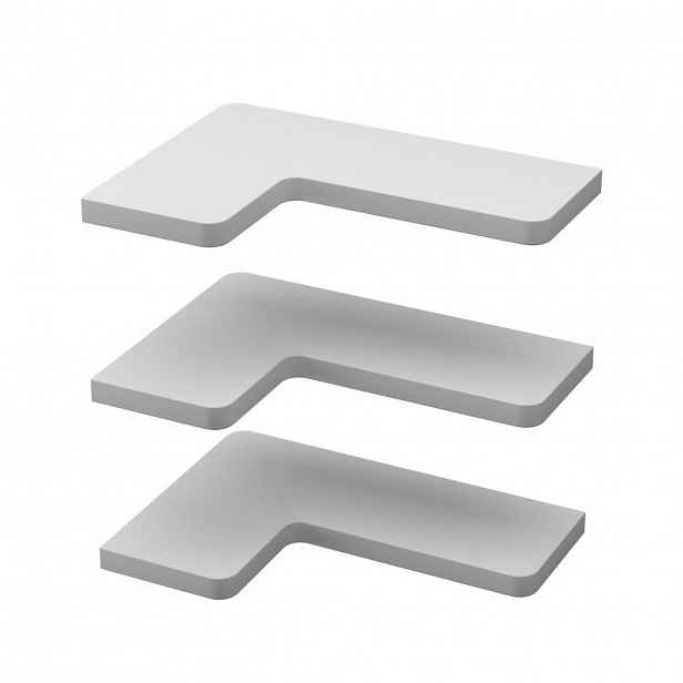 Vicco ROHOVÁ POLICE Curva Bílá 40.5 x 2.5 cm Sada 3 kusů