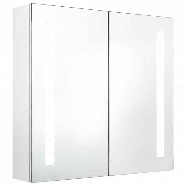 vidaXL LED koupelnová skříňka se zrcadlem zářivě bílá 62 x 14 x 60 cm