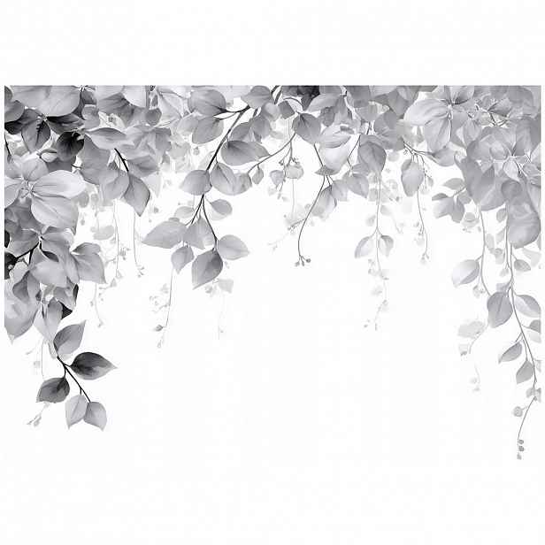 Wallarena FOTOTAPETA s listy visící šedá 150x105 cm