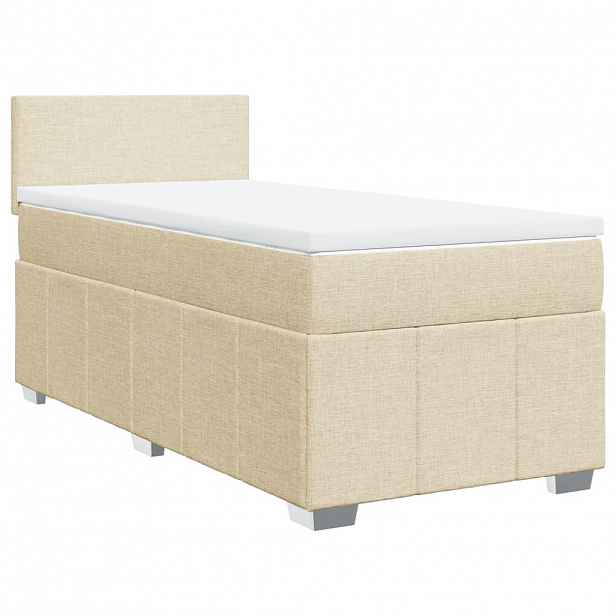 vidaXL Box spring postel s matrací krémová 100 x 200 cm textil