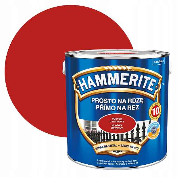 Hammerite Na Rez 2,5L Červený Lesk Barva Na Kov
