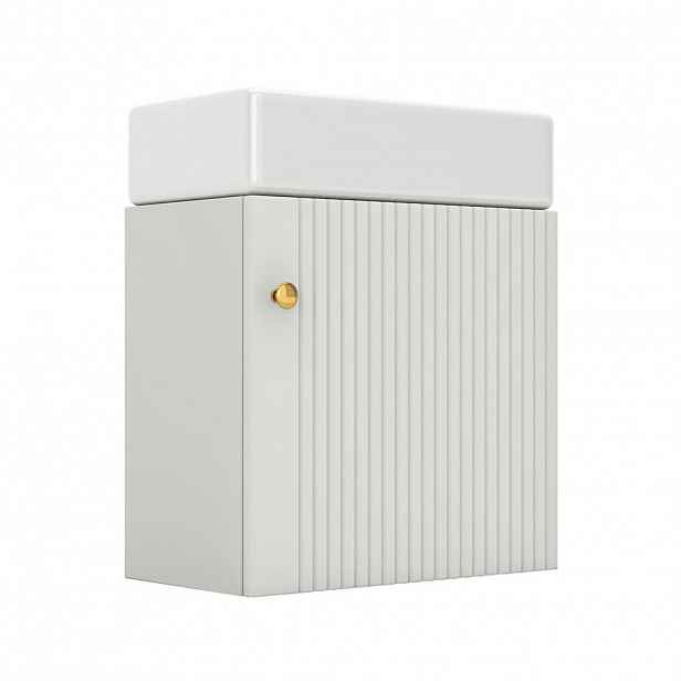 Modfu KOUPELNOVÁ skříňka s keramickým umyvadlem z MDF 46x26x56 cm bílá se soft-close dvířky a úložným prostorem