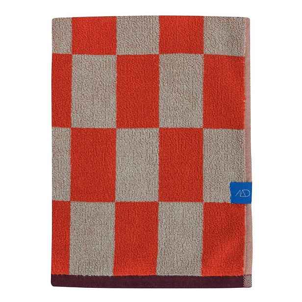 Oranžová/béžová froté osuška z bio bavlny 70x133 cm Retro – Mette Ditmer Denmark