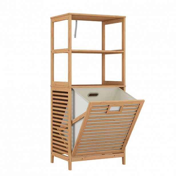 Vicco KOUPELNOVÁ SKŘÍŇKA Novaro Bambus 48.3 x 114 cm s košem na prádlo