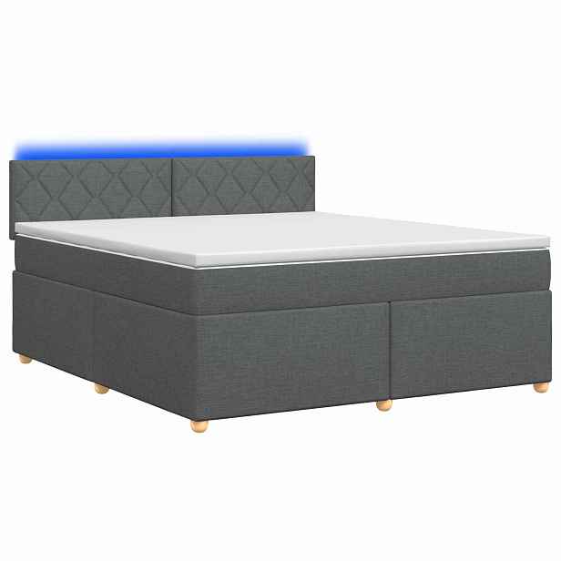 vidaXL Postel boxspring s matrací Tmavě šedá 140 x 190 cm Textil