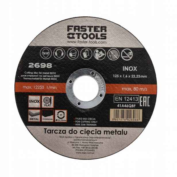 Faster Tools Řezací kotouč na kov Inox 125 x 1,6 50 ks