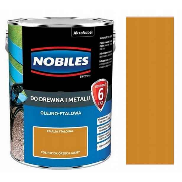 Nobiles Ftalonal Barva Na Dřevo A Kov 5L Pololesk Ořech Světlý
