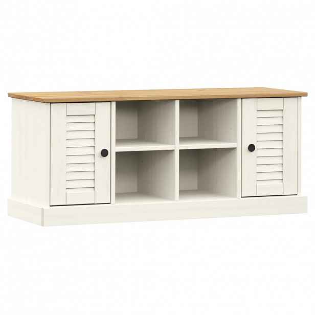 vidaXL Lavice s botníkem VIGO bílá 106x35x45 cm masivní borové dřevo