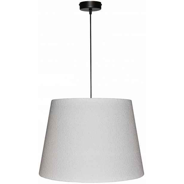 Závěsná lampa E27 bílá Boucle stínidlo kužel 40 cm Zavinovací okraje Venosa