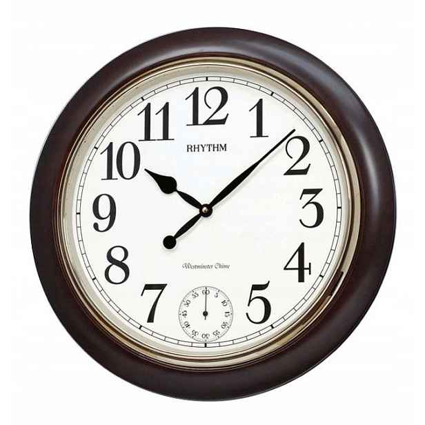 Velké Nástěnné Hodiny Rhythm 4x4 Westminster Bicie Melodie CMH755Č.06 55 cm