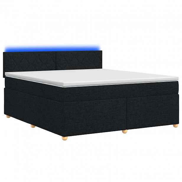 vidaXL Postel boxspring s matrací s čelo Černá 140 x 190 cm Textil