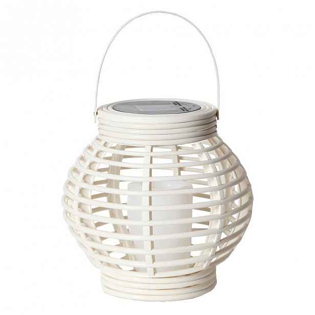 Bílá solární LED lucerna vhodná do exteriéru Best Season Rustic