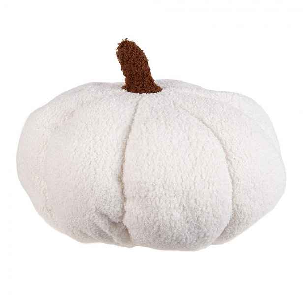 Bílá textilní dekorace dýně Pillo Pumpkin M - Ø 30*18 cm Clayre & Eef