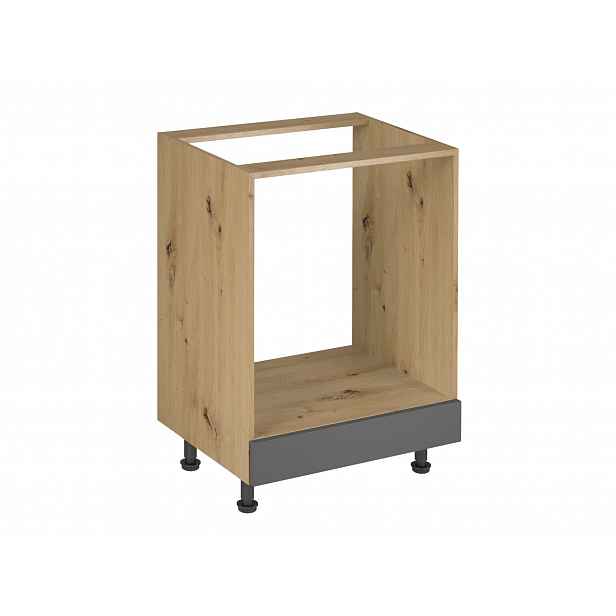 Kuchyňská skříňka pro vestavnou troubu VALEN - šířka 60 cm, dub artisan / šedá