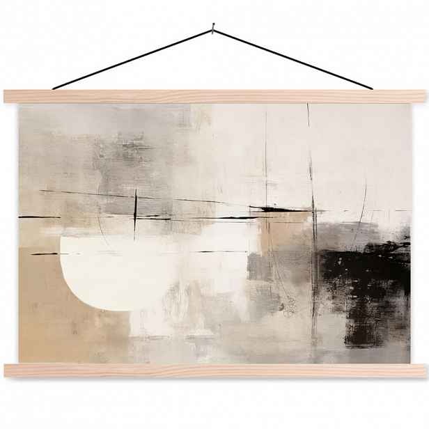 MuchoWow PLAKÁT S MAGNETICKOU LIŠTOU Abstraktní - Umění - šedá 60x40 cm