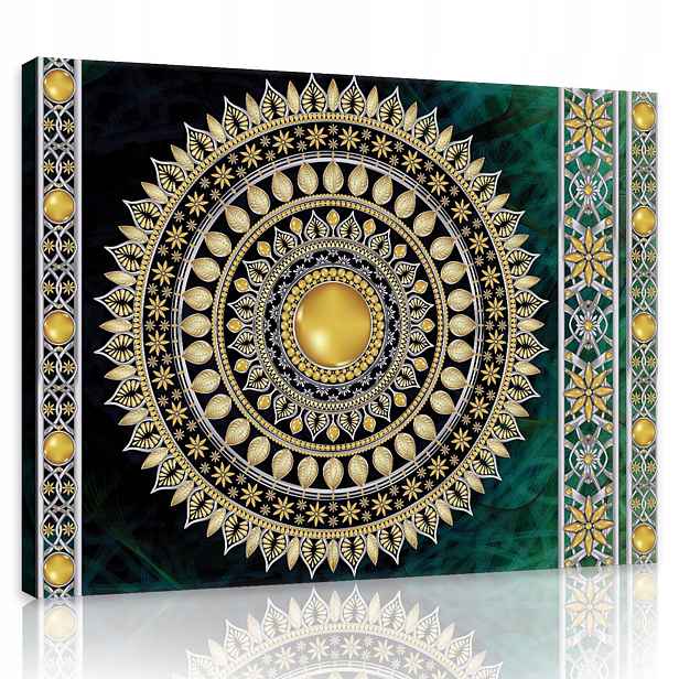 Obraz 100x75 Zlatá Mandala Abstraktní Harmonie pro moderní interiér