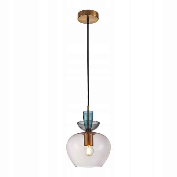 Závěsná lampa kouřová zlatá skleněná E27 1x40W Fanda Italux