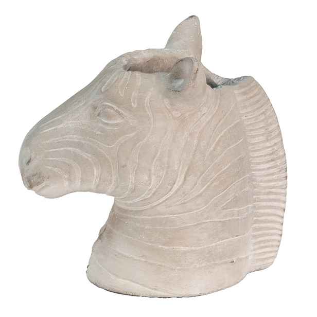 Cementový květináč v designu hlavy zebry - 16*10*15 cm Clayre & Eef