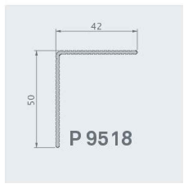 Dokončovací hliníkový okopový profil "L" Twinson 42x50mm, 9518, hnědá elox