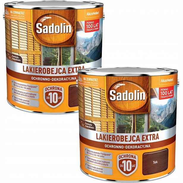 Set Sadolin Extra 2x2,5L Ochranný Lak Na Dřevo Tek 5L