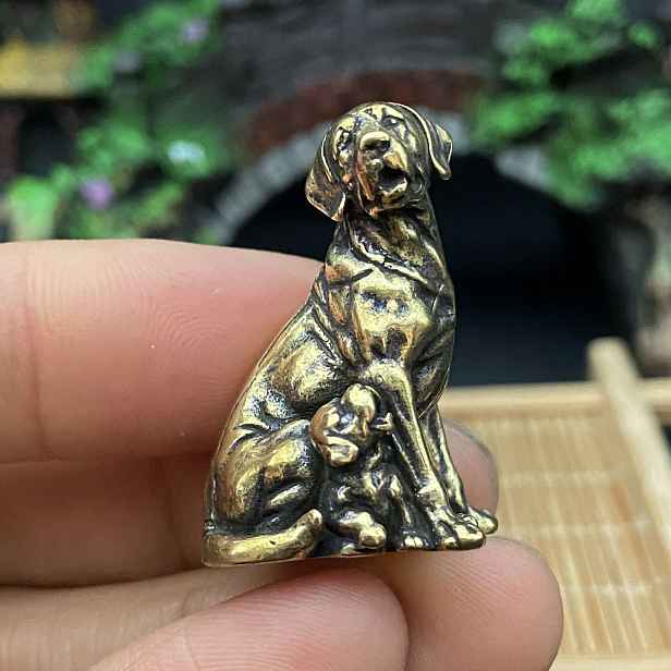 TEMU Mosazná figurka psí matky a štěněte, masivní ozdoba pro domov, pracovní stůl, kancelář, dekorace na knihovnu, dárek pro přátele, velkoobchod,
