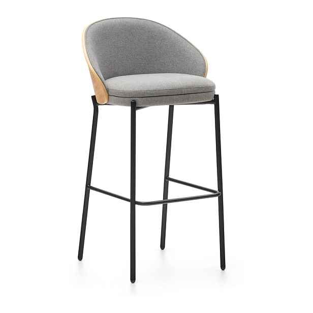 Šedá/v přírodní barvě barová židle (výška sedáku 77 cm) Eamy – Kave Home