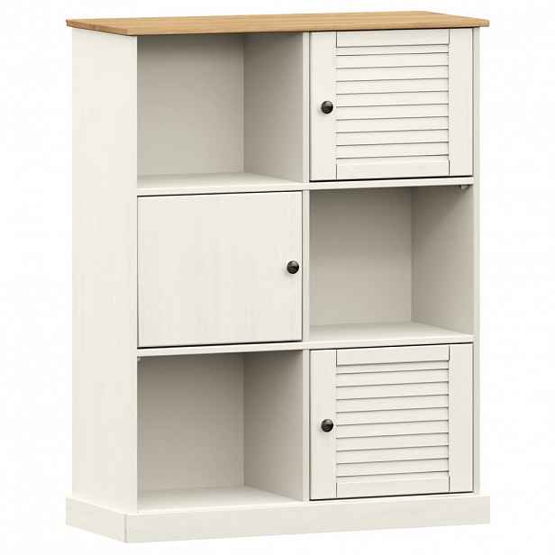 vidaXL Knihovna VIGO bílá 90 x 35 x 114,5 cm masivní borové dřevo