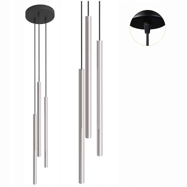 Závěsná lampa Moderní kovová černá stříbrná 125 cm CR0049 Modi stropní