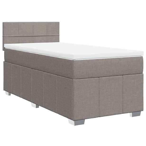 vidaXL Box spring postel s matrací taupe 100 x 200 cm textil