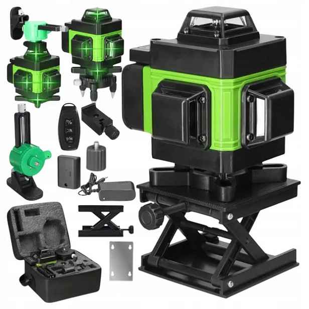 Křížový Laser Wonoro Laserová Vodováha 4D 360 Samonivelační Pro +2 Baterie
