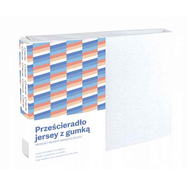 Prostěradlo Jersey S Gumičkou Bavlna 180X200 Bílé Silné Hladké Husté