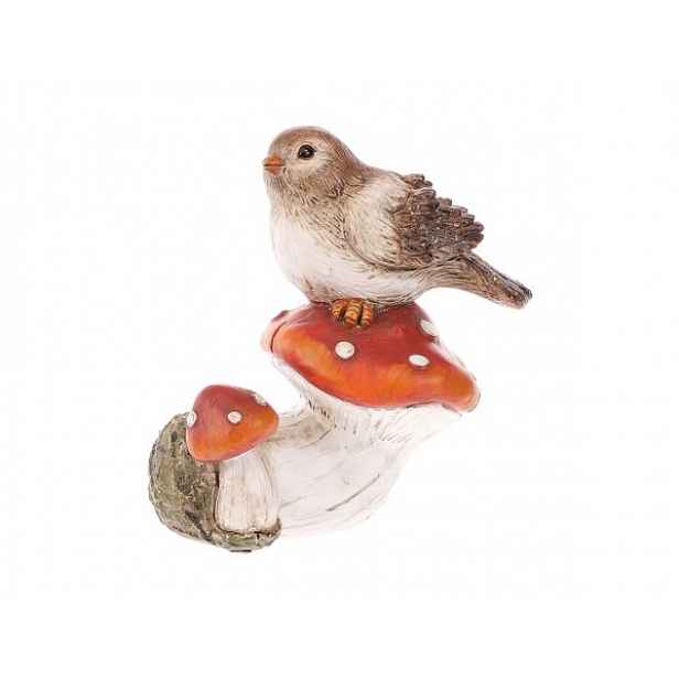 Ptáček ALA278-OR sedící na oranžové houbě