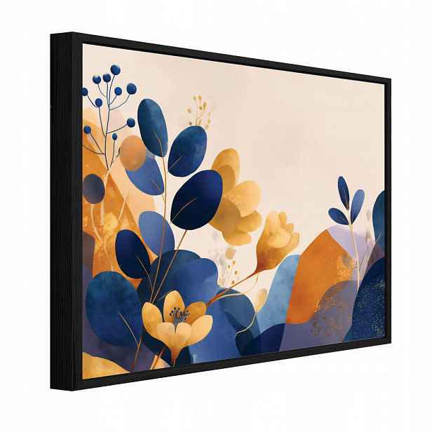 Wallarena ZARÁMOVANÉ obrazy abstraktní listy béžová 120x80 cm