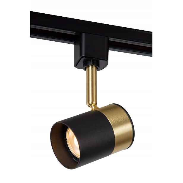 Železniční reflektorová bodová lampa pro kolejnici nastavitelná, černá, zlatá Lucide