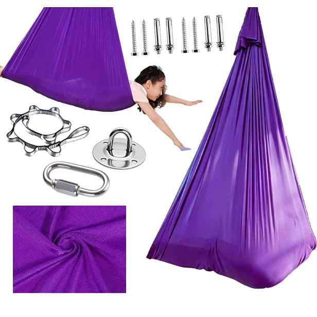 Houpací síť na jógu 280 x 150 cm odolný nylon, pro cvičení a protahování 150 kg
