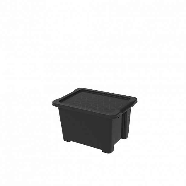 ROTHO Úložný box s víkem EVO EASY 15 L, plast, černý
