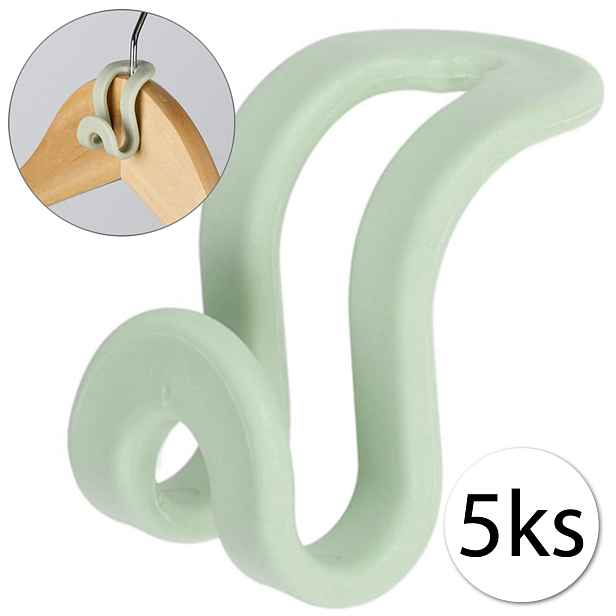 HomePRO AG17F Háčky na ramínka, zelená, 5ks