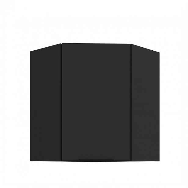 Horní rohová skříňka LUNARA 1 - 60x60 cm, černá