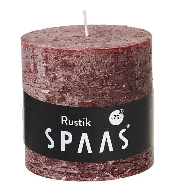 SPAAS Svíčka válec rustikální 10x10cm tm.červená