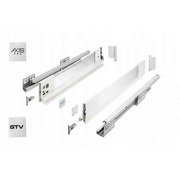 Šuplík Gtv Axis Pro Glass Skleněná Bočnice L300 H86 Nízká 40 Kg S Tlumením Dovírání