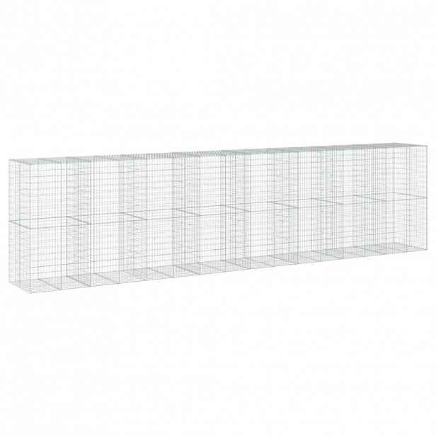 vidaXL Gabionový koš s víkem 800 x 100 x 200 cm pozinkované železo