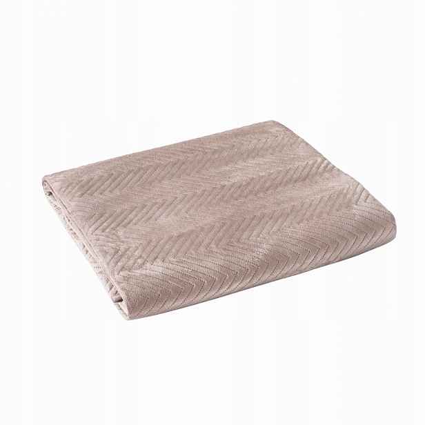 Přehoz na postel prošívaný velvetový Lux jedle 170x210 hnědý 114