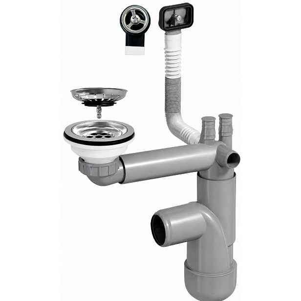 Sifon Pro Jednokomorový Kuchyňský Dřez 115 MM S Přepadem