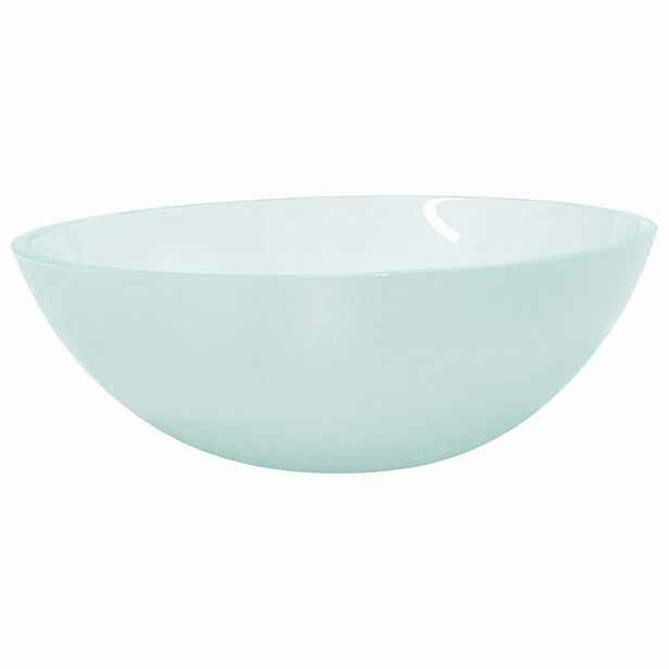 vidaXL Umyvadlo sklo 50 x 37 x 14 cm mléčné