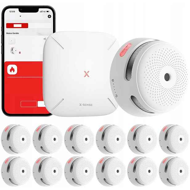 Detektor Kouře Smart Detektor Alarm X-sense FS121 Sada 12 Ks Stanice