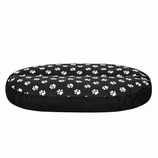 Oválná matrace pro psy ARCANA černá tlapičky L, XL, XXL, XXXL Rozměr: L-70x50 cm