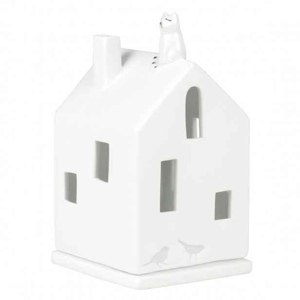 Räder Bílý porcelánový svícen DOMEČEK CAT