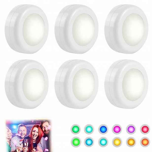 Rgb Led bezpřevodové lampy s dálkový ovladač Osvětlení skříněk Lampičky 6 Ks