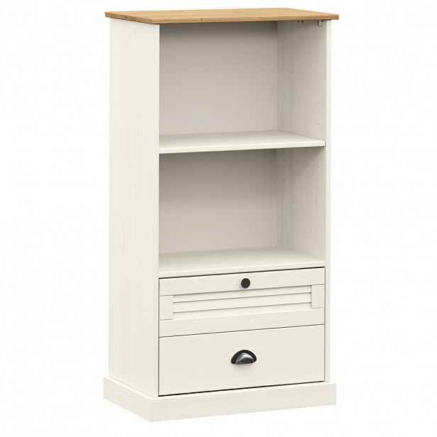 vidaXL Knihovna VIGO bílá 60 x 35 x 114,5 cm masivní borové dřevo